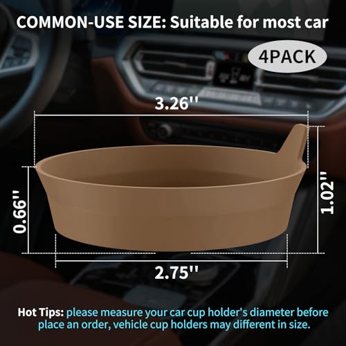 Car Cup Holder Coasters [4 Pack] Silicone Cups Mats (4pack-coffee)