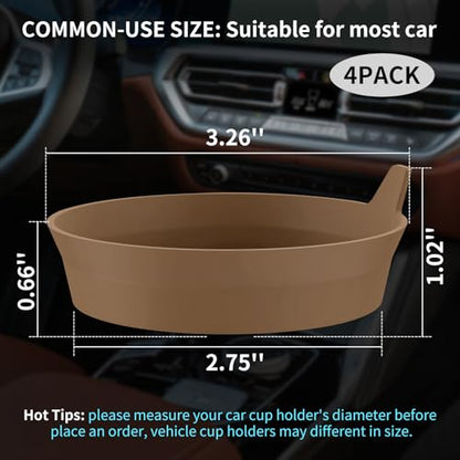 Car Cup Holder Coasters [4 Pack] Silicone Cups Mats (4pack-coffee)