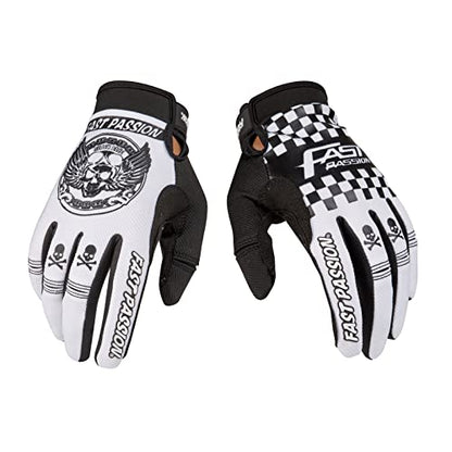 Motorcycle Gloves for Men and Women (Medium / Black/White01)
