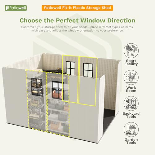 8x10 FT Resin Outdoor Storage Shed with Floor (Beige / 8x10 FT)