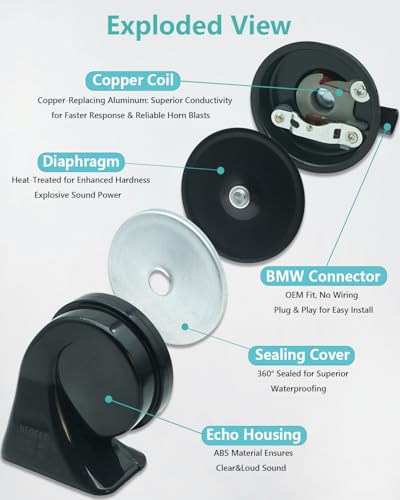 126dB Dual Tone Horn Kit Compatible with BMW and MINI (BMW)