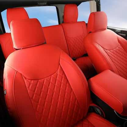 Wrangler JK Seat Covers Custom Fit for Jeep Wrangler (Red / 13-17 JK 4 Door Full Set)