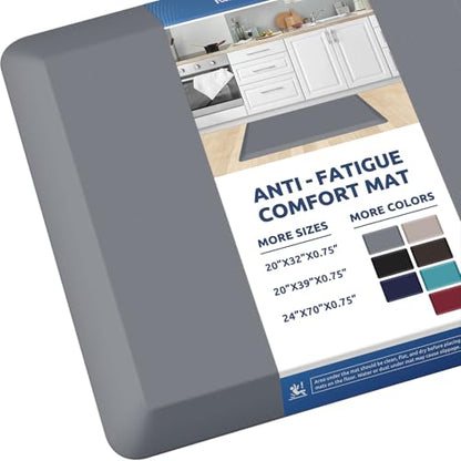 0.8" Thick Kitchen Mat Cushioned Anti Fatigue Rug Comfort Floor Mats (Grey / 32"L x 20"W x 0.8"Th)