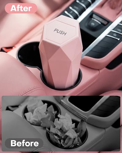 Car Trash Can with Lid (Pink)