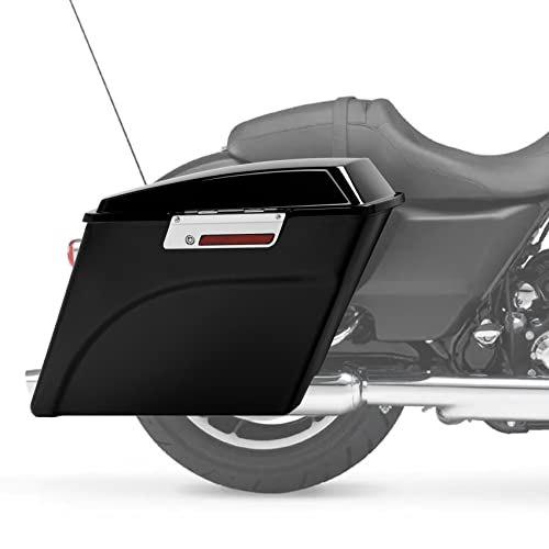 Motorcycle 5" Stretched Saddlebags Fit For Harley Touring 1993 (Vivid Black W/ Chrome Latches / 5" Extended)