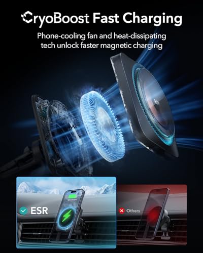 for MagSafe Car Mount Charger with CryoBoost Cooling for iPhone 17