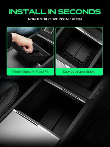 Center Console Lower Tray for Tesla Model 3 Highland 2024 2025 2026 (1PC Center Console Lower Tray)