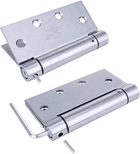 2 Pack Self Closing Spring Hinges (Stainless Steel / 4.5"x4.5")