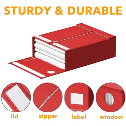6 Pack Bed Sheet Organizers and Storage (6 Pack / Red)