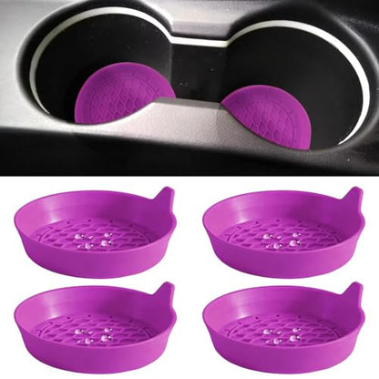 4 PCS Car Cup Coasters (Purple*4pcs / No Diamonds)