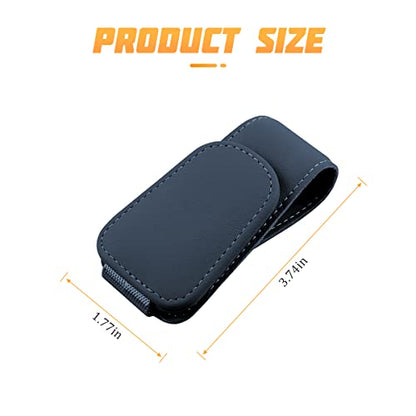 Sunglasses Holders for Car Sun Visor (1 Pack / Blue/Leather)