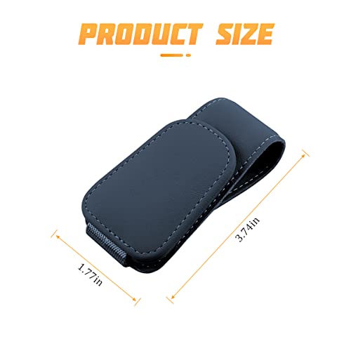 Sunglasses Holders for Car Sun Visor (1 Pack / Blue/Leather)