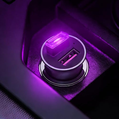 4PCS Mini USB LED Car Light (Pink Purple)