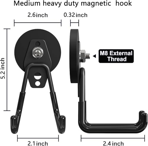Heavy Duty Magnetic Hooks (Medium L/ Large L 8Pack)