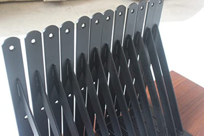 40 Pack L11 x H 8" Black Heavy Duty Shelf Brackets with Screws Metal Shelf Brackets Shelf Support Angle Brackets for Shelves L Brackets Heavy Duty Floating Shelf (40 Pack-Black / 11''x8'')