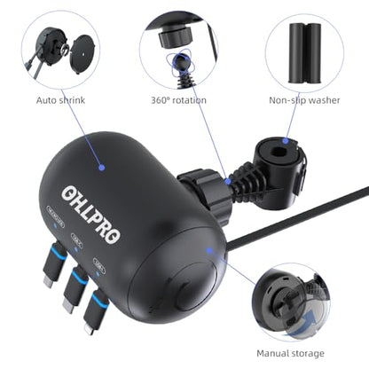 Multi Car Retractable Backseat 3 in 1 Car Charging Station Box Compatible with All Phones (Standard | 3-IN-1 Charging Station)