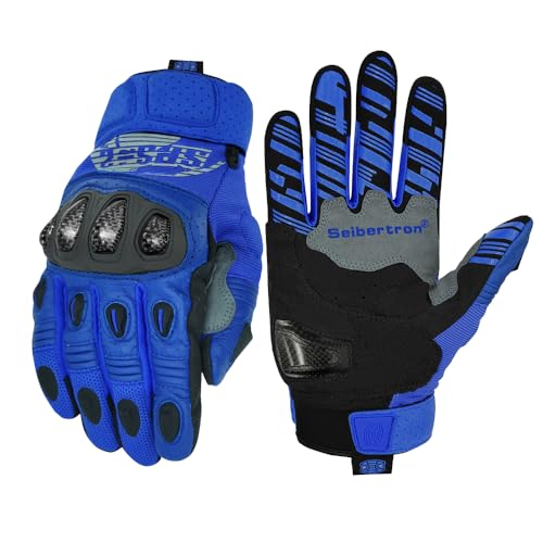 SPS 2 Unisex Touchscreen Road Racing Motorcycle MTB Sports Gloves Also fit BMX MX ATV Mountain Bike Bicycle Cycling Off (Blue SPS-2 / S Adult)
