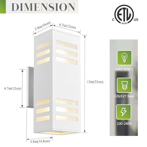 Porch Lights Outdoor Modern (White/Modern 1 / 13inch (1 lamp))