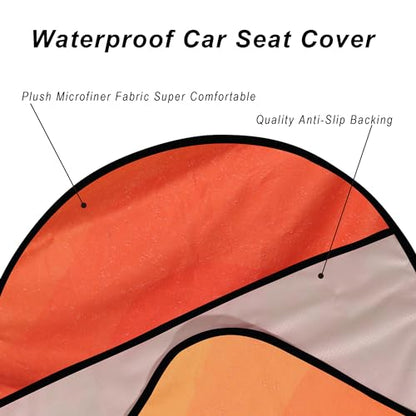 Car Seat Cover Protector Front Seats (2Pcs Front Seat Towel / Orange)