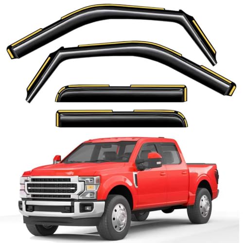 Window Rain Guards for Ford F150 2015 (2015-2020 F150 SuperCrew/2017-2026 F250-F550)