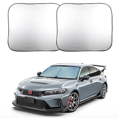 2 Piece Foldable Car Front Window Sun Shade (Small)