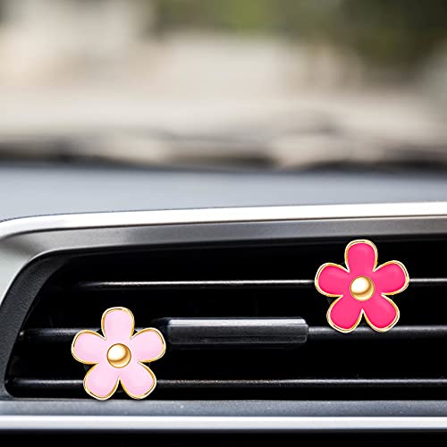 6 Pcs Daisy Vent Clips for Car (Red, Pink, White / 1 Count (Pack of 6))
