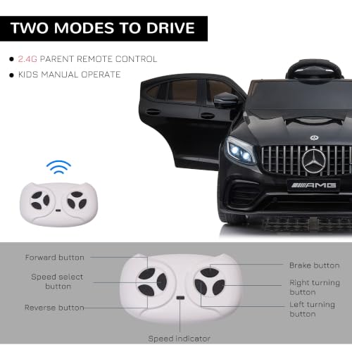 12V Toddler Ride On Car Mercedes Benz AMG GLC63S Coupe 2 Speed Black (Black)