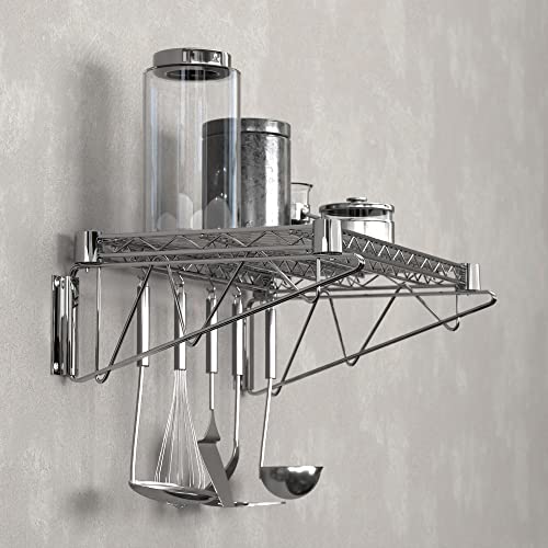 14" x 24" Chrome Wire Wall Mount Shelf (Chrome / 14" x 24")