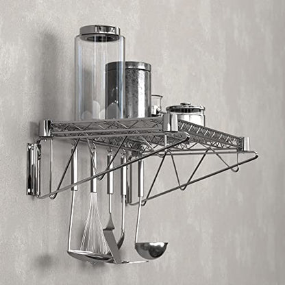14" x 24" Chrome Wire Wall Mount Shelf (Chrome / 14" x 24")