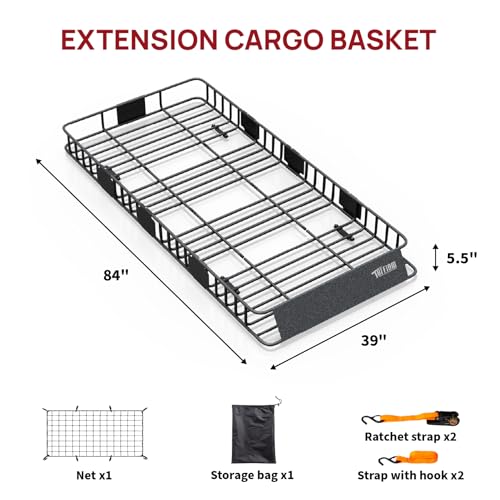 250lbs Extendable Rooftop Cargo Carrier (84*39*5.5)