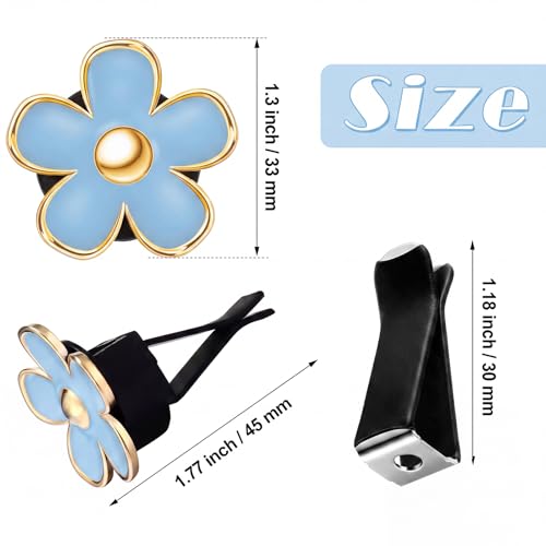 6 Pcs Daisy Vent Clips for Car (Blue / 1 Count (Pack of 6))