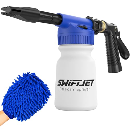 Car Wash Foam Gun + Wash Mitt (Blue Foam Gun with Mitt)