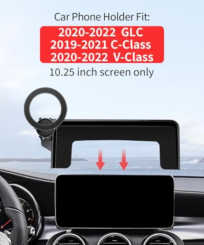 Car Phone Holder for Mercedes (for 20-22 GLC & 19-21 C-Class(10.25-Inch only))