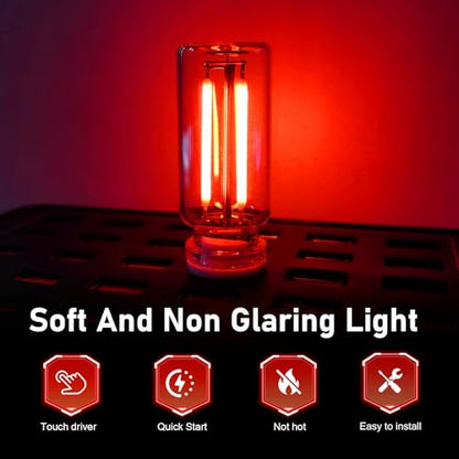 2PCS USB Night Light Bulb (Red)