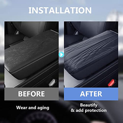 2025 Upgrade Universal Style Memory Cotton Car Armrest Box Pad (Wave Pattern / Gray)