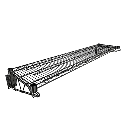 14" x 60" Black Epoxy Wire Wall Mount Shelf (Black / 14" x 60")