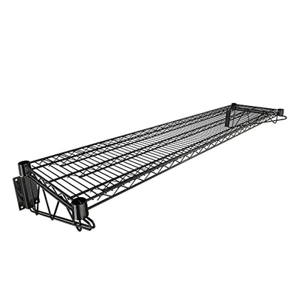 14" x 60" Black Epoxy Wire Wall Mount Shelf (Black / 14" x 60")