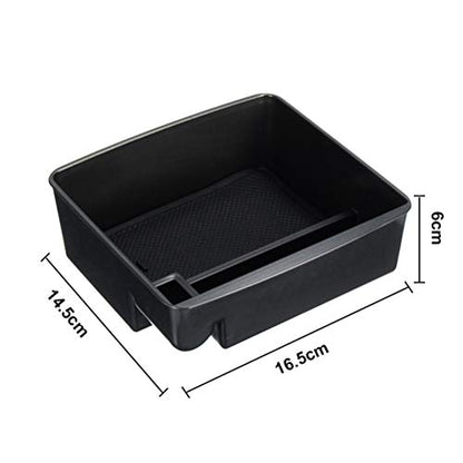 Center Console Organizer Container Tray Armrest Storage Box Phone Holder For Toyota Land Cruiser Prado J120 (Black)