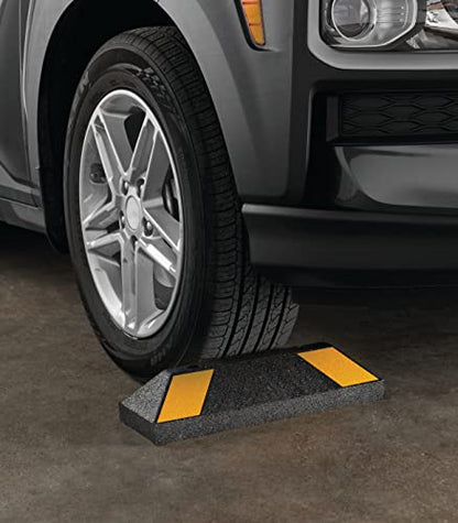 Heavy Duty Rubber Parking Stop Durable Easy to Install Reflective Parking Curb Garage Car Stopper for Indoor and Outdoor Use (4 Pack)