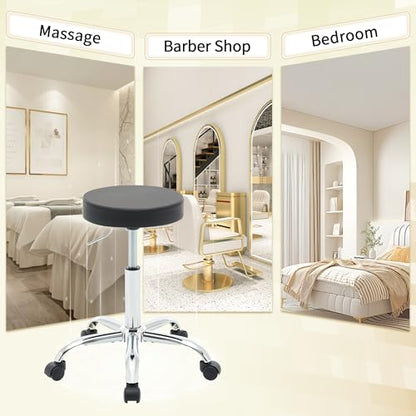 Tatto Rolling Chair (Black / No Back & Footrest)
