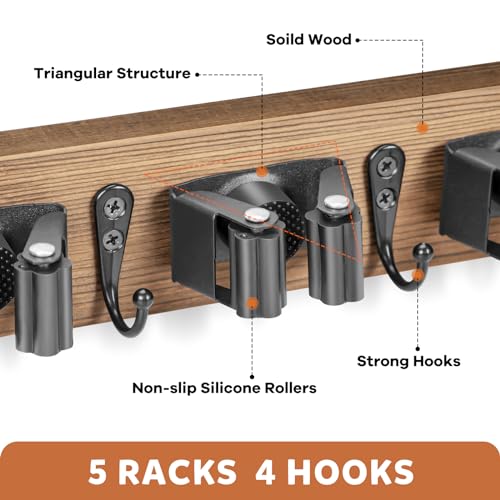 Broom Holder Wall Mount (Brown)