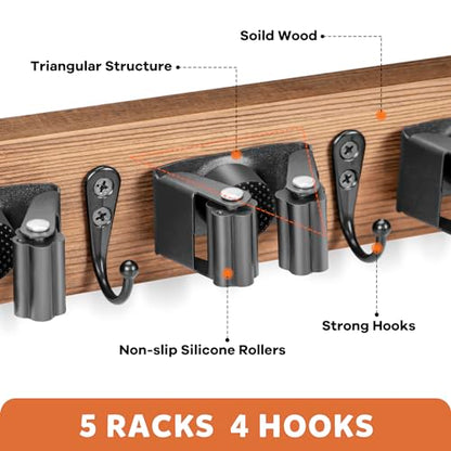 Broom Holder Wall Mount (Brown)