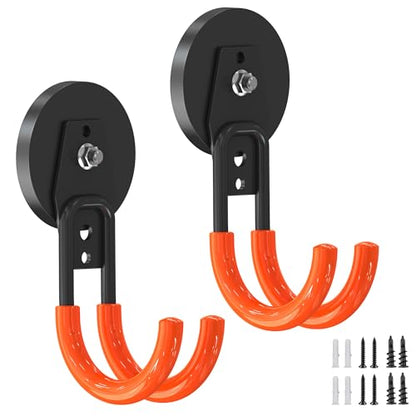 Strong Magnetic Hooks Heavy Duty (2.6" Magnet-2 Pack-Orange)