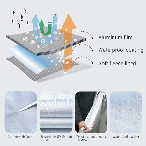 Car Cover Waterproof All Weather (Light Silver / 3XXL: for Sedan (Length 191"-200"))
