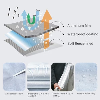 Car Cover Waterproof All Weather (Light Silver / 3XXL: for Sedan (Length 191"-200"))