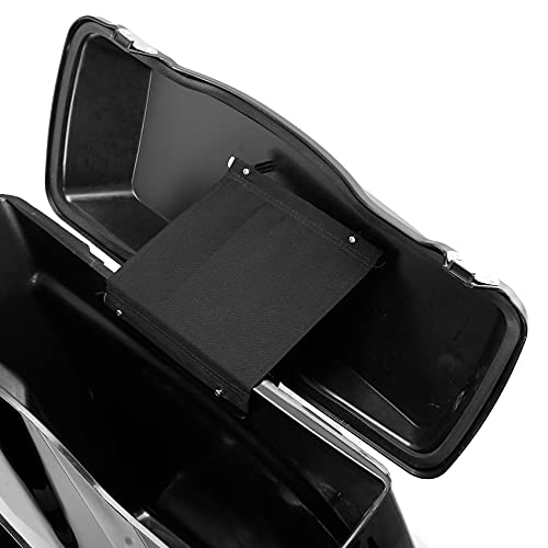 Motorcycle 5" Stretched Saddlebags Fit For Harley Touring 1993 (Vivid Black W/ Chrome Latches / 5" Extended)