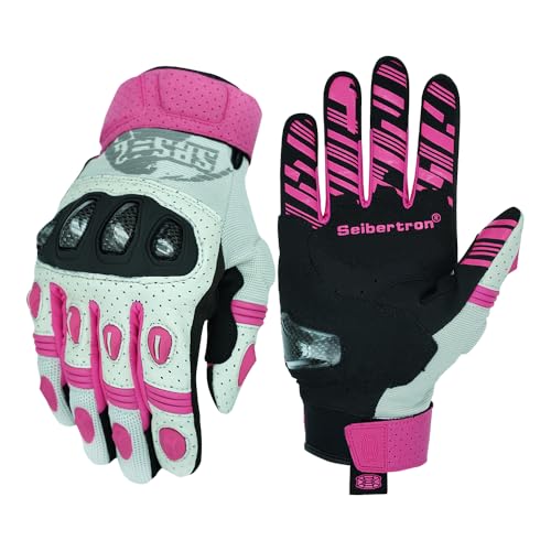 SPS 2 Unisex Touchscreen Road Racing Motorcycle MTB Sports Gloves Also fit BMX MX ATV Mountain Bike Bicycle Cycling Off (Pink SPS-2 / L Youth)