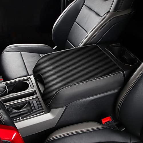 Center Console Cover for Ford F150 Accessories 2015 (Carbon Fiber Texture / 2015-2020)