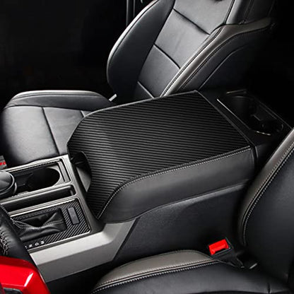Center Console Cover for Ford F150 Accessories 2015 (Carbon Fiber Texture / 2015-2020)
