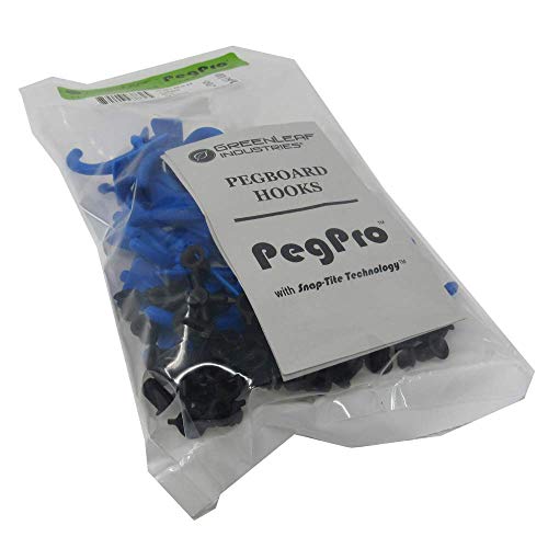 PegPro® J Hooks Kit for Standard “Wood Fiber” pegboard (J Hook - 24 Count / Blue)